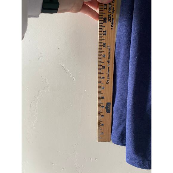 Downeast Blue Midi Dress with Black Lace Shoulder Detailing and Tie Waist - Picture 6 of 6